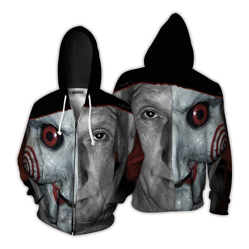 Grinch Hoodie Grinch 3D Printing Spoof Zipper Hooded Sweater