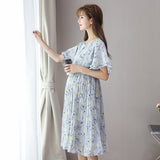 Maternity Clothes Dress Summer Maternity Dress Pleated Dress Short Sleeve and Long Pattern