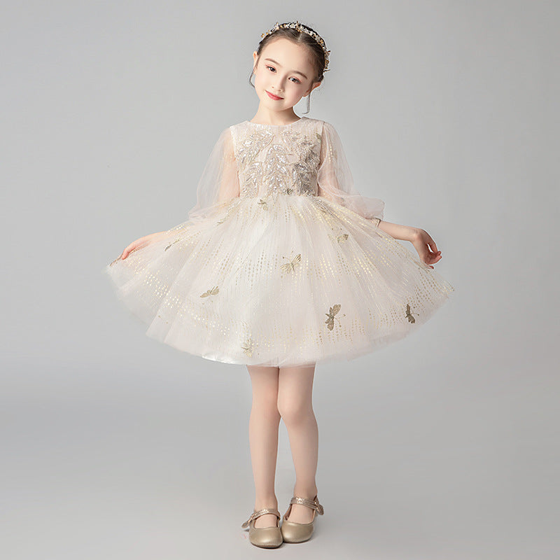 Princess Charlotte Flower Girl Dress Princess Dress Wedding Evening Dress Host Costume for Piano Performance