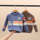 Boys Fair Isle Sweater Children's Mink Fur Thickened Sweater Student