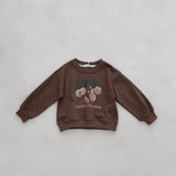 Spring Tops Children 'S Long-Sleeved Vintage Print Printed Sweater
