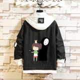 Comic Denim Jacket Spring and Autumn Men's and Women's Casual Loose Denim Jacket