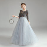 Princess Charlotte Flower Girl Dress Spring Wedding Host Costume for Piano Performance Children Princess Dress