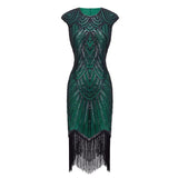 1920S Dress Sequined Tassel Dress Elegant Retro Banquet Dress