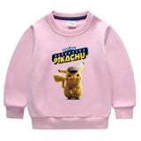 Children Pokemon Pikachu Hoodie Children's Fleece-Lined Sweater Boys' Fleece-Lined Autumn and Winter Clothes Baby Pikachu