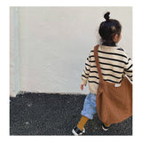 Spring Tops Children's Striped Knitted Cardigan Casual Long-Sleeved Sweater