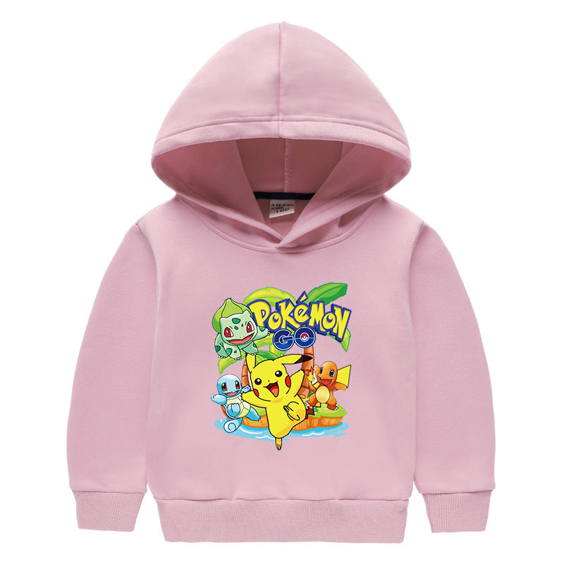 Children Pokemon Pikachu Hoodie Children's Hooded Sweatshirt