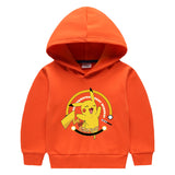 Children Pokemon Pikachu Hoodie Children's Hooded Sweatshirt Pikachu