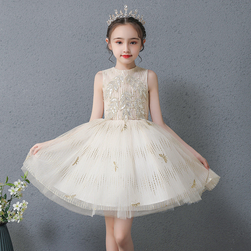 Princess Charlotte Flower Girl Dress Princess Dress Wedding Evening Dress Host Costume for Piano Performance
