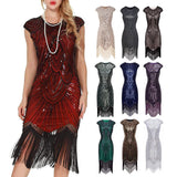 1920S Dress Sequined Tassel Dress Elegant Retro Banquet Dress