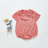 Summer Rompers Plaid Jumpsuit Baby Doll Collar Small Dot Romper