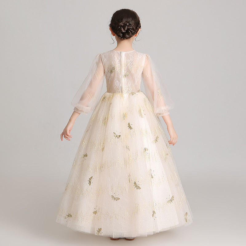 Princess Charlotte Flower Girl Dress Princess Dress Wedding Host Costume for Piano Performance