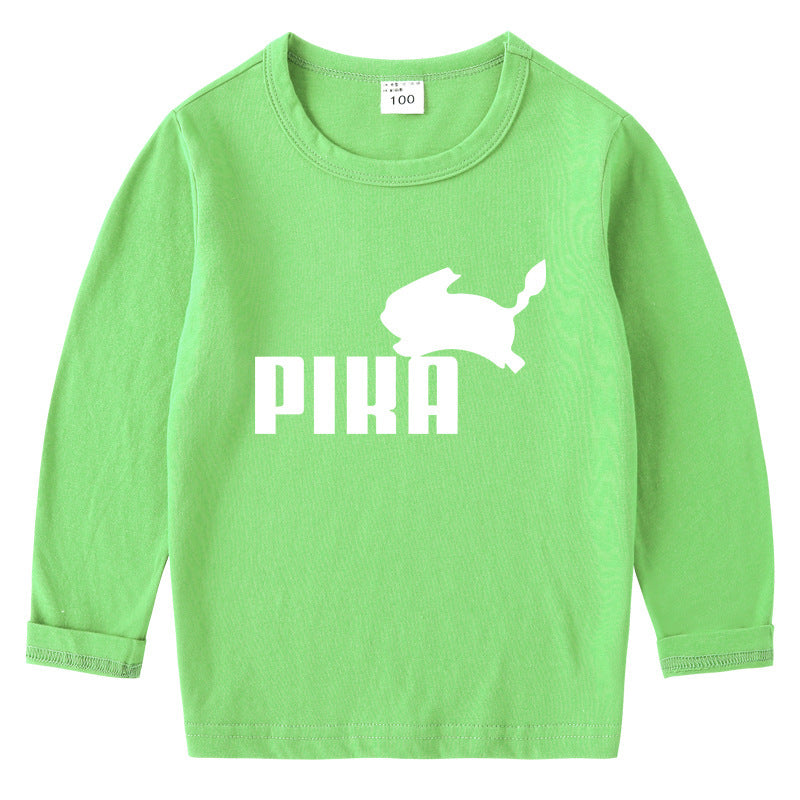 Children Pokemon Pikachu Hoodie Spring and Autumn Bottoming Shirt Boys' T-shirt