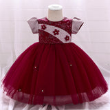 Summer Rompers Children's Princess Performance Dress Sequins Floral Dress