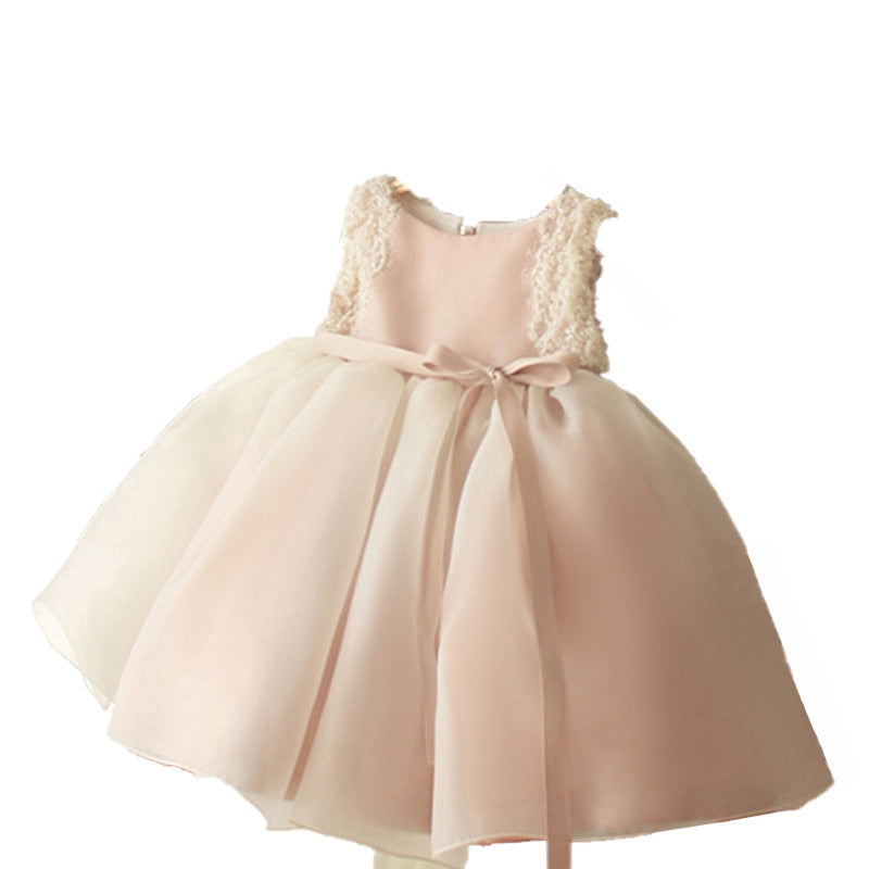 Summer Rompers Children's Pink Lace Sleeveless Costume