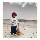 Spring Tops Children 'S Long-Sleeved Vintage Print Printed Sweater