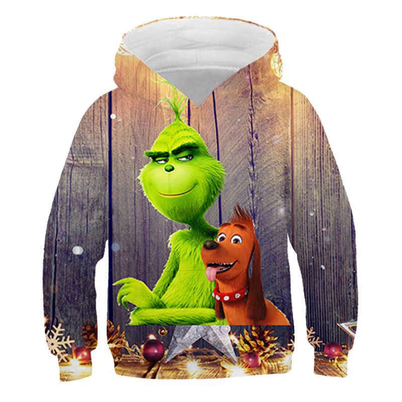 Grinch Hoodie Grinch 3D Printed Sweater Children's Clothing
