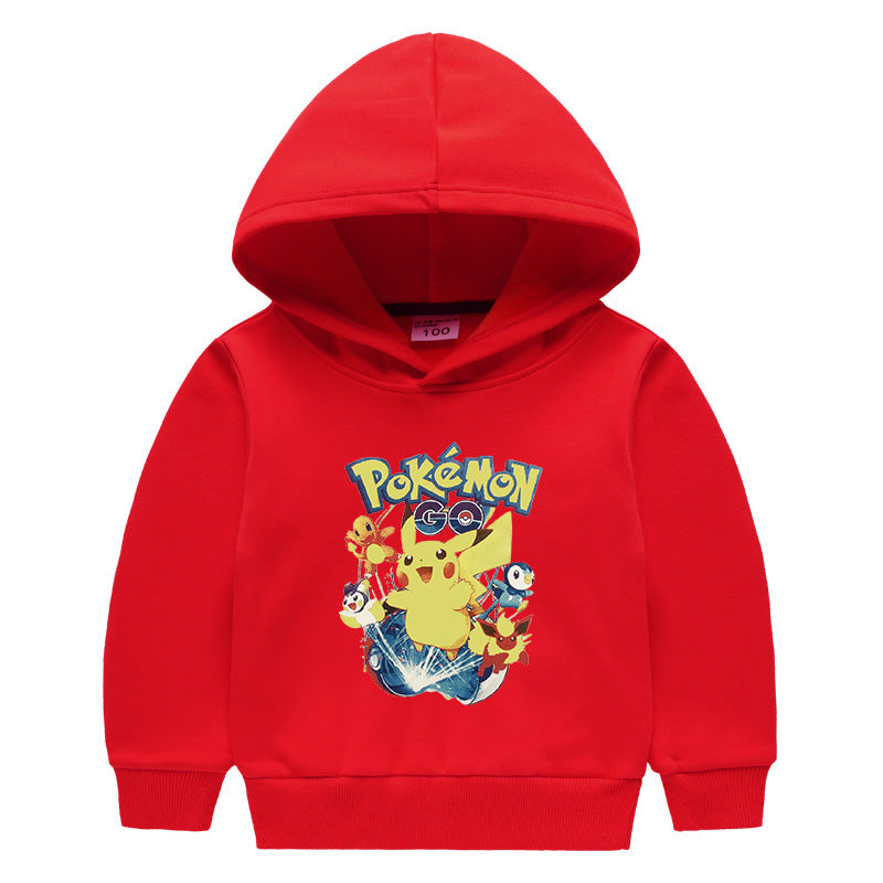 Children Pokemon Pikachu Hoodie Children's Hooded Sweatshirt