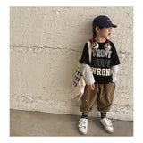 Spring Tops Children 'S Long-Sleeved Stitching Casual Top