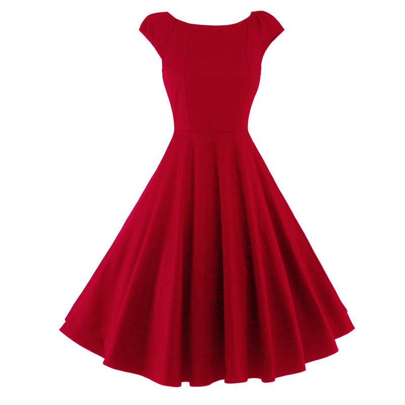 Cocktail Attire for Women Spring Summer Vintage Dress Short Sleeve Elegant Short Dress
