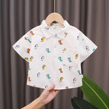 Summer Tops Children's Short Sleeve Shirt Lapel Cartoon Casual T-shirt
