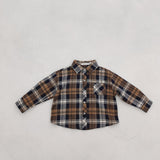 Spring Tops Children's Long-Sleeved Casual Plaid Shirt