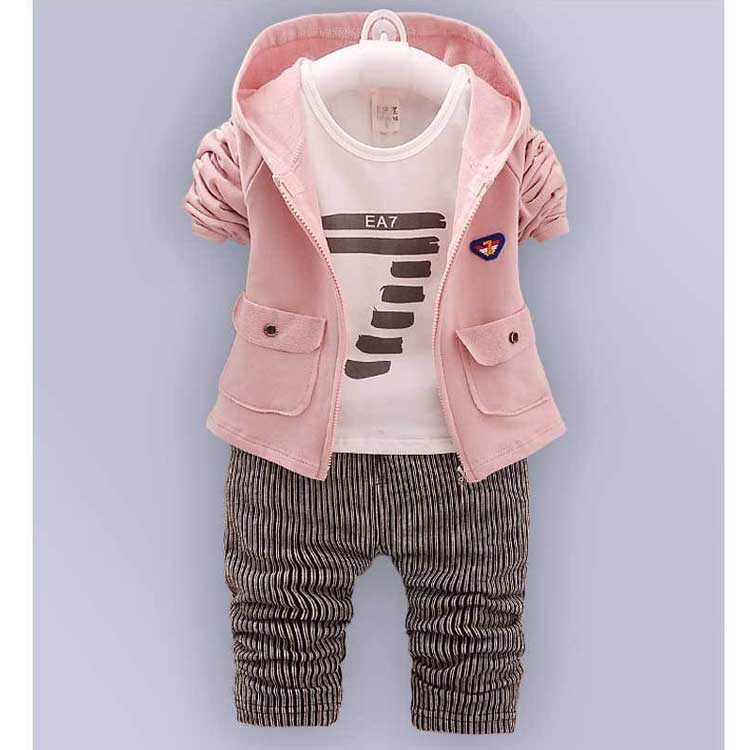 Children Boy Co Ord Children's Casual Coat T-shirt Trousers 2 Piece Set