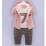 Children Boy Co Ord Children's Casual Coat T-shirt Trousers 2 Piece Set