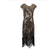 1920S Dress Sequined Tassel Dress Elegant Retro Banquet Dress