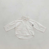 Spring Tops Children's Long-Sleeved Shirt Solid Color Casual Top