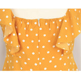 Polka Dot Stitching Ruffled Square Collar Sleeveless Mini Dress cottagecore aesthetic dress