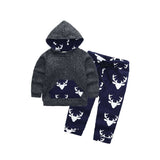 Children Boy Co Ord 2 Piece Set Autumn New Boys and Girls Animal Avatar Deer Head Long-Sleeve Suit Consignment