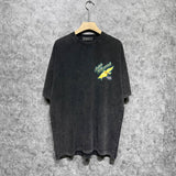 Amiri washed t-shirt star dot wings printing short sleeve