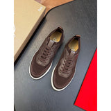 Louboutin-style red bottom shoes cl red bottom shoes men's fly woven patchwork genuine leather sneakers casualcasual breathable tie backlow ankleexport men's shoes