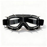 Trendy punk glasses retro leather binding