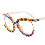 Trendy punk glasses diamond sunglasses