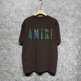 Amiri t shirts camouflage letterprinting short sleeves
