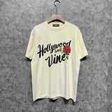 Amiri t shirts hollywood rose printing short sleeve