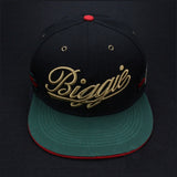 Trendy flat brimmed hat biggie large letter embroider breathable