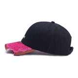Trendy flat brimmed hat curved brim missing corner sunshade adjustable