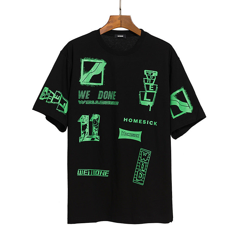 We11 Done Shirts We11done Printed T Shirt Men's and Women's Same Pure Cotton