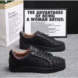Louboutin-style red bottom shoes europeancl rivetstrendy men's shoes red bottom sneakersfashioneasiest for matchbest selling breathable casual shoes