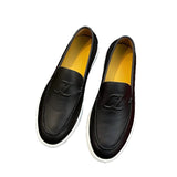 Louboutin-style red bottom shoes cl red bottom genuine leather loafers men business casual slip-on shoes easiest for matchplaid slip-on men's shoes