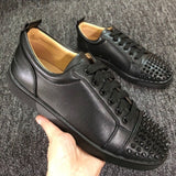 Louboutin-style red bottom shoes export europe station cl red bottom shoes electric embroidery low top high top men's shoes red bottom couple trendy rivets casualtie back
