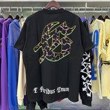 Godspeed T Shirts Guitar Skull Denim Print Casual Crew Neck Short Sleeve Men and Women