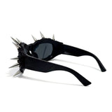 Trendy punk glasses retro spiked dark