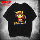 Men and Women Pokemon Pikachu T Shirt Pikachu Joint Name Luffy Chopper Short Sleeve T-shirt