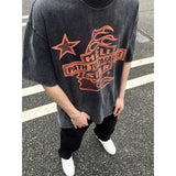 Mens Vintage T-Shirts VINTAGE Old Printed Crew Neck Short Sleeve T-Shirt
