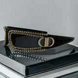 Trendy punk glasses with diamonds