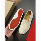 Louboutin-style red bottom shoes clfashioncasual loafers export classic pure color canvas breathable trendycasualstylish men's shoes